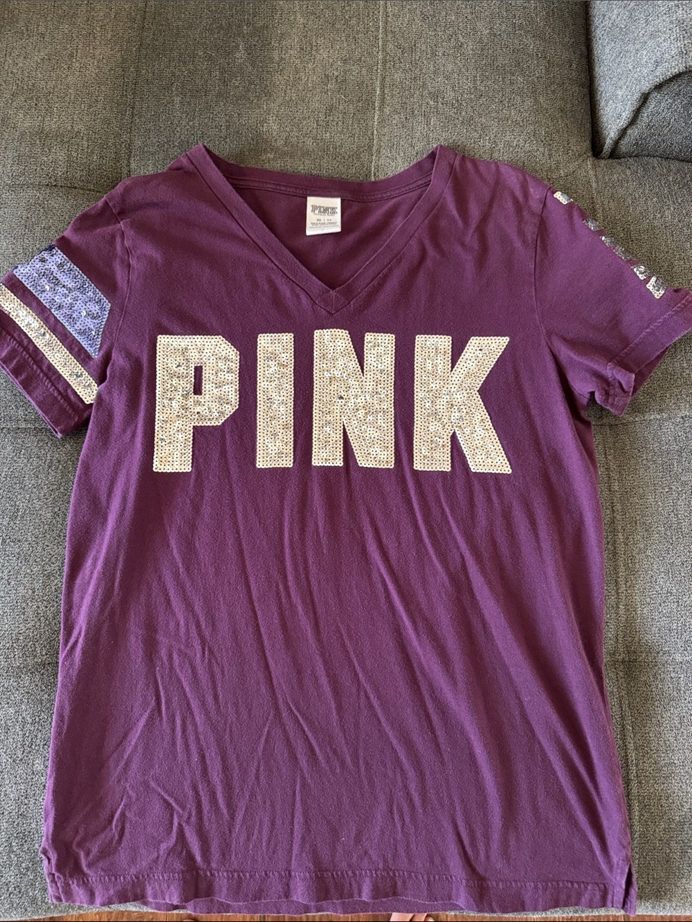 PINK Sequin Logo T-Shirt